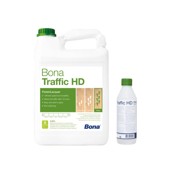 Bona Traffic HD Silk Matt Satin – ultra-durable 2K waterborne timber floor finish. Extra matt sheen for a natural raw look with maximum scratch resistance.