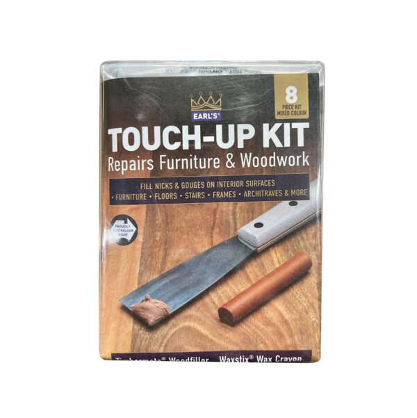 Timber Floor scratch repair kit. Comes with various colours and putty.