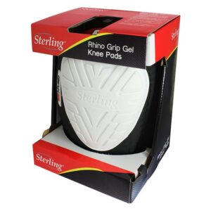 Sterling Gel Knee Pads with non-marking rubber caps and adjustable straps, ideal for construction and DIY work