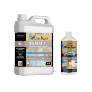 WaterKote 2K Matt is a tough, two-component water-based polyurethane floor coating