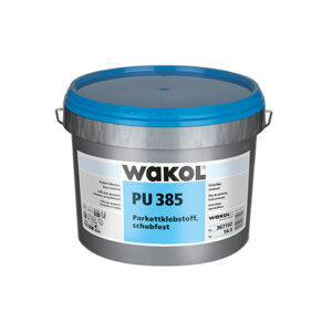 WAKOL PU 385 Parquet Adhesive – professional 2K polyurethane timber flooring adhesive with high shear resistance and strong bonding strength.