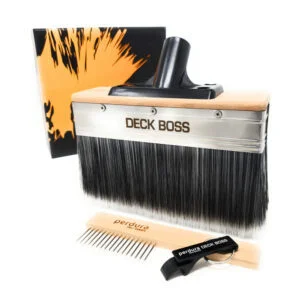 Perdura Deck Boss deck brush – 175mm wide professional brush for fast staining and coating of timber and concrete surfaces.