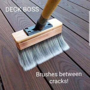 Perdura Deck Boss deck brush – 175mm wide professional brush for fast staining and coating of timber and concrete surfaces.